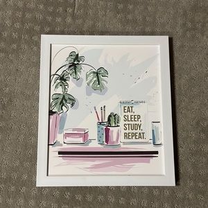 Eat, sleep, study, repeat wall art